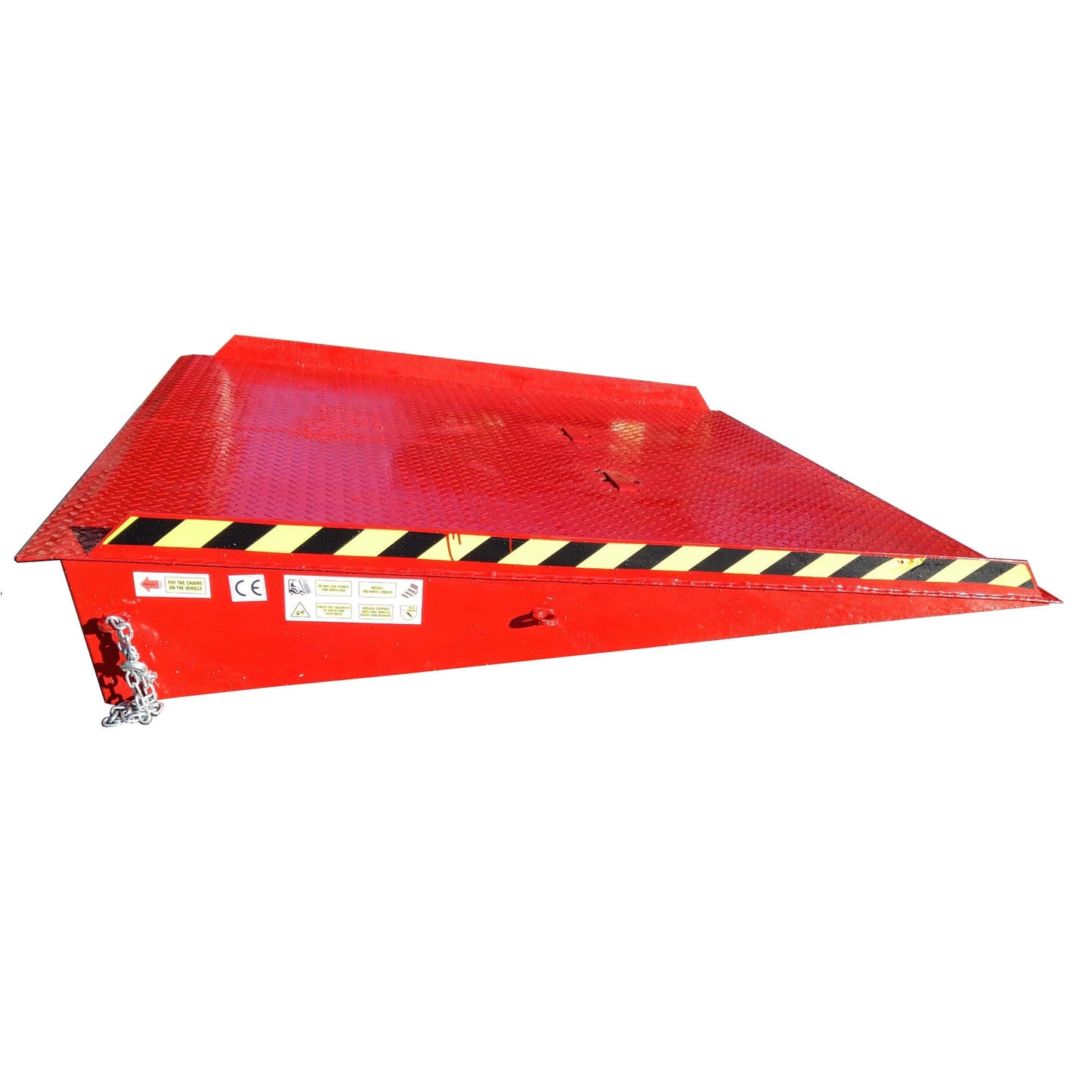 Rampa de acceso móvil para contenedor de residuos en el suelo. Capacidad: 8,000 Kg. Dimensiones: 2,000 x 2,000 x 300 mm. Peso: 295 Kg. Ideal para carga/descarga rápida con cualquier equipo de manipulación. Se desplaza fácilmente con calces de horquilla, marca AzRamp