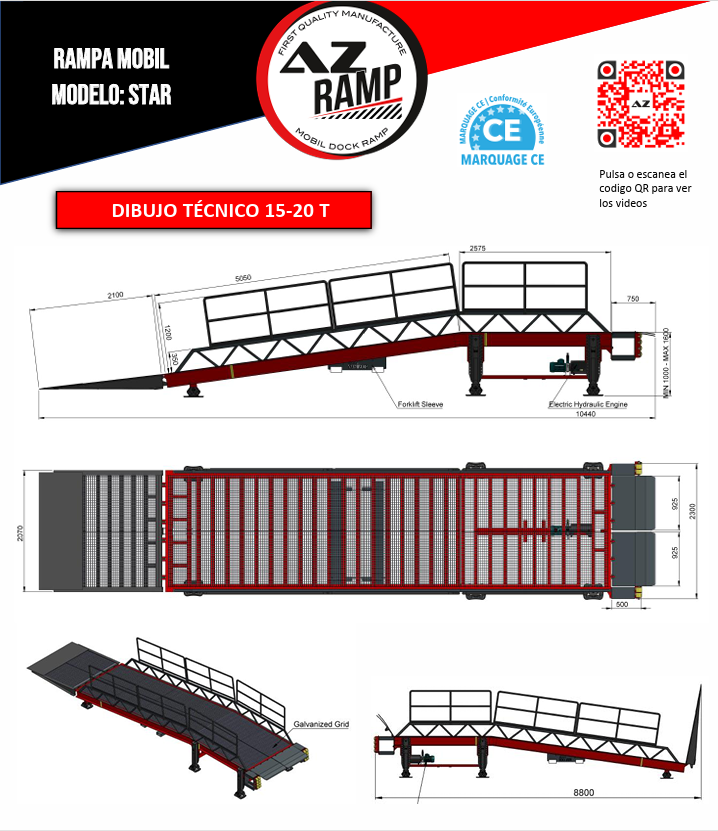 ficha tecnica de la campa de carga AZ rampa 15t