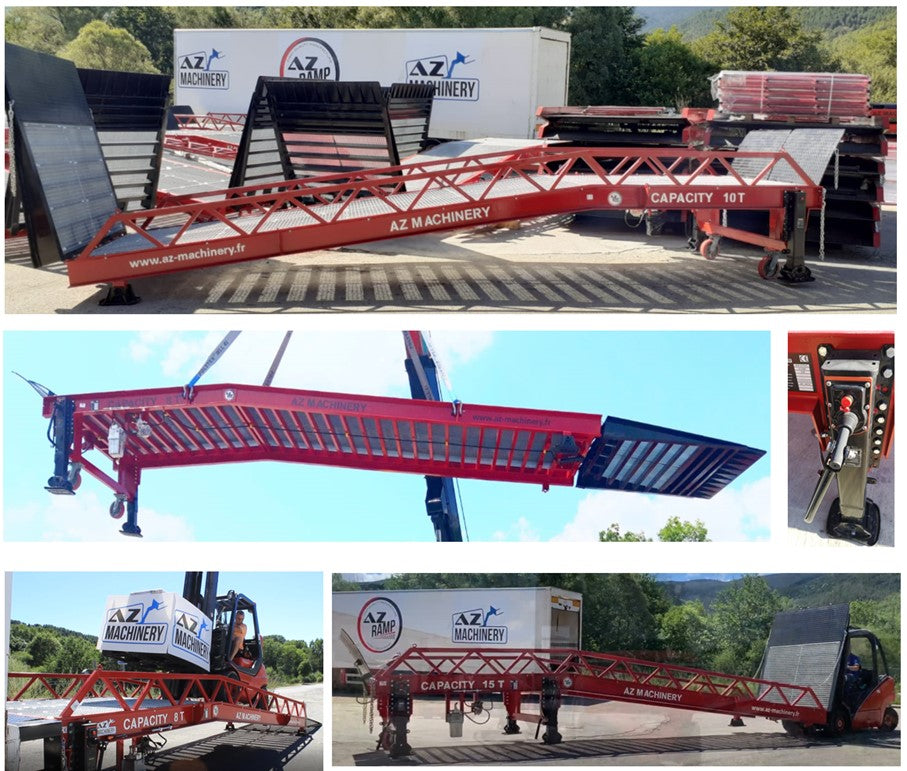 Descubre la rampa de 8 toneladas de AZ RAMP: robusta y adaptable. Ideal para carga y descarga en almacenes, fábricas y distribuidores. Personalizable para tus necesidades. ¡Optimiza tus operaciones con AZ RAMP!